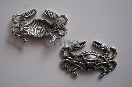 bedeltje/charm dieren :krab 2 - 20x12 mm - 1