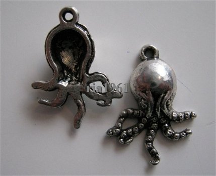 bedeltje/charm dieren:octopus - 20 mm - 1