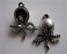 bedeltje/charm dieren:octopus -  20 mm
