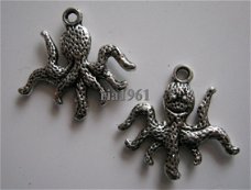 bedeltje/charm dieren:octopus 2 - 20x19 mm
