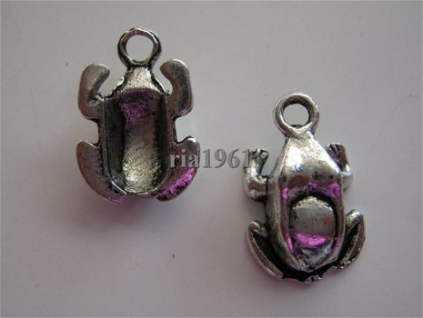 bedeltje/charm dieren:kikkertje zittend - 15x10 mm - 1