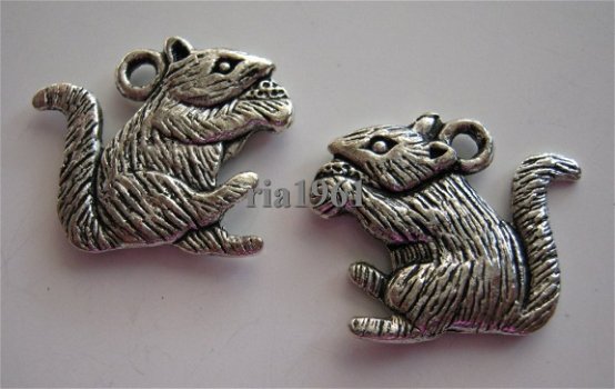 bedeltje/charm dieren:eekhoorn - 20x16 mm - 1