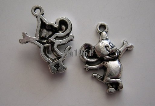 bedeltje/charm dieren:jerry mouse 2 - 22x17 mm - 1