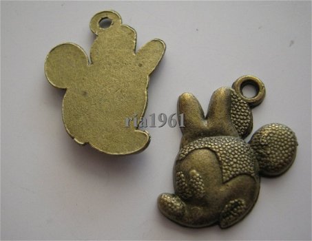 bedeltje/charm dieren: minnie mouse brons - 23x22 mm - 1