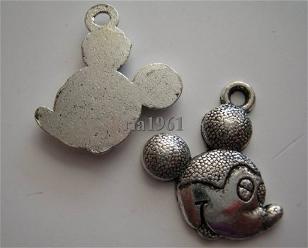 bedeltje/charm dieren:mickey mouse 3 - 22x17 mm(nog 6 st.) - 1