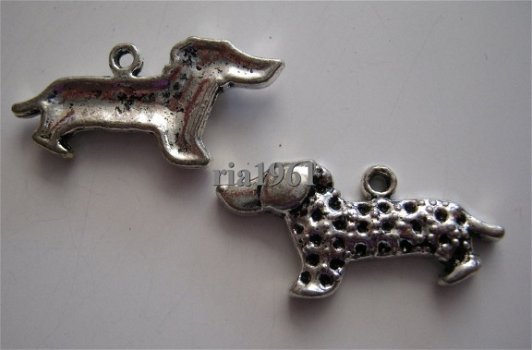 bedeltje/charm dieren:tekkel 3 - 27x14 mm - 1