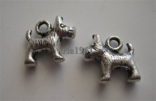 bedeltje/charm dieren: terrier - 15 mm - 1