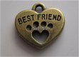 bedeltje/charm dieren : dog's best friend brons - 15x15 mm - 1 - Thumbnail