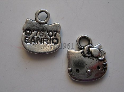 bedeltje/charm dieren:hello kitty - 11x12 mm - 1