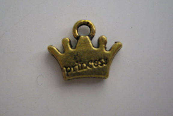 bedeltje/charm kroontje:kroontje 01 goud - 13x10 mm - nr. 1