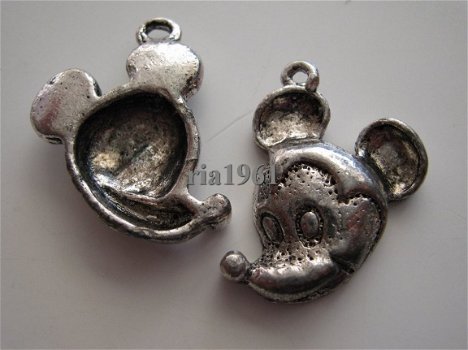 bedeltje/charm sprookjes:mickey mouse - 23 x 22 mm (ZWAAR) - 1