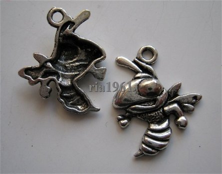 bedeltje/charm dieren: bij 2 - 21x17 mm - 1