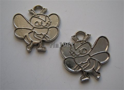 bedeltje/charm dieren:bij (plat) - 19x19 mm - 1