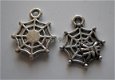 bedeltje/charm dieren: spinnenweb klein - 14x14 mm - 1 - Thumbnail