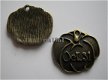 bedeltje/charm fruit:pompoen plat brons - 22x20 mm - 1 - Thumbnail