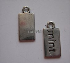 bedeltje/charm keuken voedsel : mintjes - 15x7 mm:10 voor 0,50