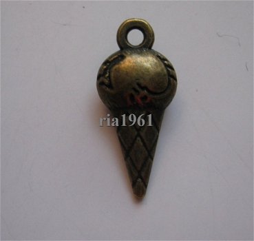 bedeltje/charm keuken:ijsje 2 brons - 15x8x4 mm - 1