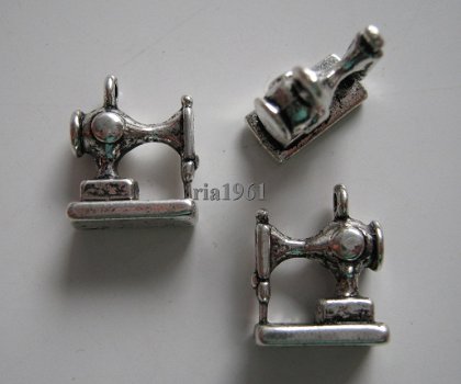 bedeltje/charm handwerken:naaimachine klein 2 - 15x12 mm - 1