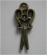 bedeltje/charm handwerken:schaar brons - 28 mm - 1 - Thumbnail