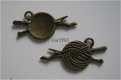 bedeltje/charm handwerken:bol wol+breinaalden brons - 26 mm - 1 - Thumbnail