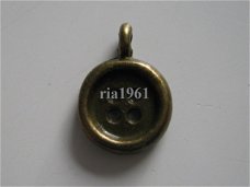 bedeltje/charm handwerken:knoopje brons - 13 mm