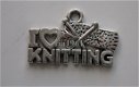 bedeltje/charm handwerken: i love knitting - 25x13 mm - 1 - Thumbnail