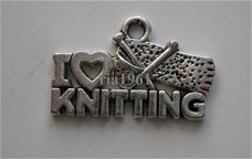 bedeltje/charm handwerken: i love knitting - 25x13 mm