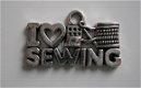 bedeltje/charm handwerken: i love sewing - 21x12 mm - 1 - Thumbnail