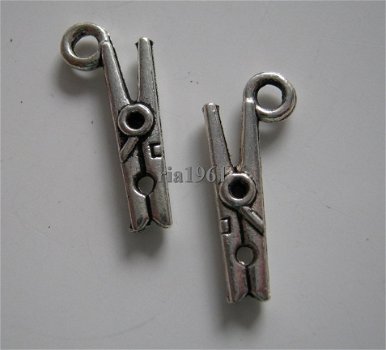 bedeltje/charm handwerken: knijper - 19x8 mm - 1