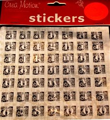 NIEUW vel vintage alfabet stickers 15X15 cm van Crea Motion