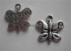 bedeltje/charm vlinders:vlinder 01 - created for you-13x13 mm