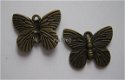 bedeltje/charm vlinders: vlinder 07 brons -19x15 mm - 1 - Thumbnail