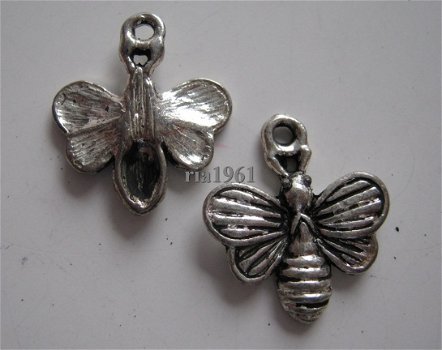 bedeltje/charm vlinders:vlinder 16 - 23x21mm - 1