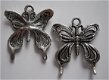 bedeltje/charm vlinders:vlinder groot - 27x24 mm - 1 - Thumbnail