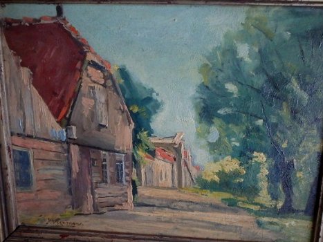 Huizen in Leiderdorp - J.K. Veerman (1907) Leidse School - 2