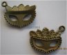 bedeltje/charm maskers:masker brons - 22x17 mm - 1 - Thumbnail