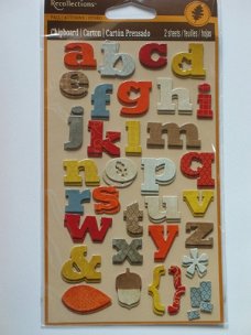 OPRUIMING: recollections (2x) chipboard alphabet