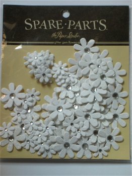 spare part white gem glitter flowers - 1