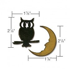 5x Tim Holtz bigz chipboard stansen owl&crescent moon