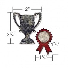 5x Tim Holtz bigz chipboard stansen trophy&prize ribbon