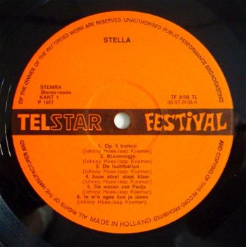 LP Stella - De Zangeres Met Hart (Telstar 1977) - 5