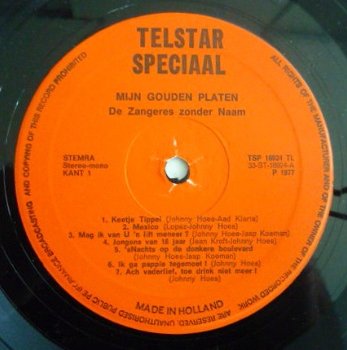 LP Zangeres Zonder Naam - Mijn Gouden Platen (Telstar, 1977) - 4