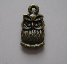 bedeltje/charm vogels:uiltje 6 brons -15 mm:10 v.0,75