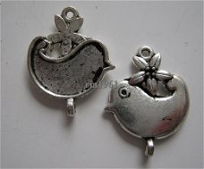 bedeltje/charm vogels:vogeltje 6 (plat) - 22x17  mm