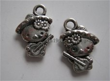 bedeltje/charm vogels:vogeltje met gitaar - 15x11 mm