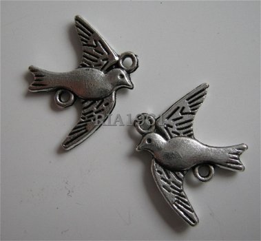 bedeltje/charm vogels : connector vogel - 22x18 mm - 1