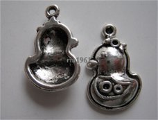 bedeltje/charm vogels: (bad) eendje - 23x14 mm