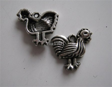 bedeltje/charm vogels:kip - 15x15 mm - 1