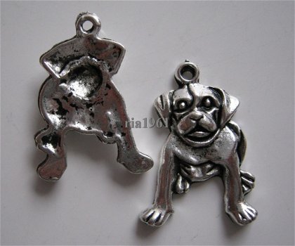 bedeltje/charm dieren: hondje 5 - 27x18 mm - 1