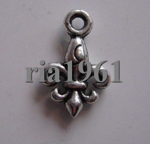 bedeltje/charm bloem:fleur de lis mini-16x10 mm - 1